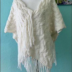 DKNY Jeans Shoulder Sweater Pancho Style Winter